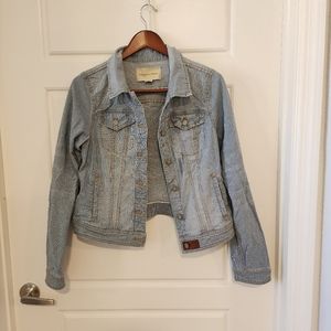 Anthropologie Pilcro Striped Jean Jacket